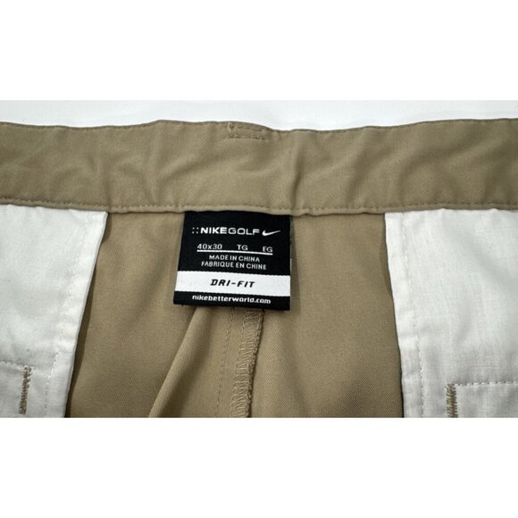 Nike Golf Pants Mens 40x30 Khaki Performance Dri Fit Tech Stretch Flat Casual - Picture 3 of 13